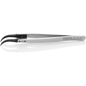 KNIPEX 92 81 03 Pinzette mit Wechselspitzen ESD Glatt 130 mm