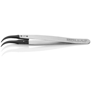 KNIPEX 92 81 03 Pinzette mit Wechselspitzen ESD Glatt 130 mm
