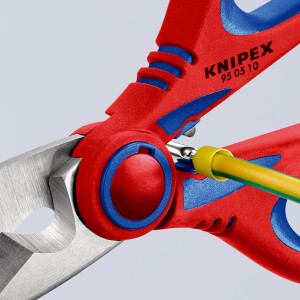 KNIPEX 95 05 10 SB Elektrikerscheren mit Mehrkomponenten-Hüllen, glasfaserverstärkt 160 mm