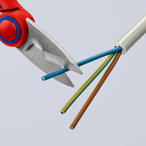 KNIPEX 95 05 10 SB Elektrikerscheren mit Mehrkomponenten-Hüllen, glasfaserverstärkt 160 mm