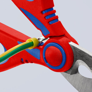 KNIPEX 95 05 10 SB Elektrikerscheren mit Mehrkomponenten-Hüllen, glasfaserverstärkt 160 mm