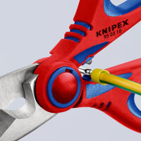 KNIPEX 95 05 10 SB Elektrikerscheren mit Mehrkomponenten-Hüllen, glasfaserverstärkt 160 mm