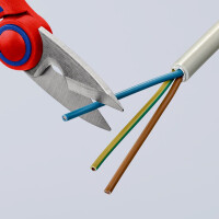 KNIPEX 95 05 10 SB Elektrikerscheren mit Mehrkomponenten-Hüllen, glasfaserverstärkt 160 mm