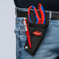 KNIPEX 95 05 20 SB Gewinkelte Elektrikerschere mit Mehrkomponenten-Hüllen, glasfaserverstärkt spiegelpoliert 180 mm