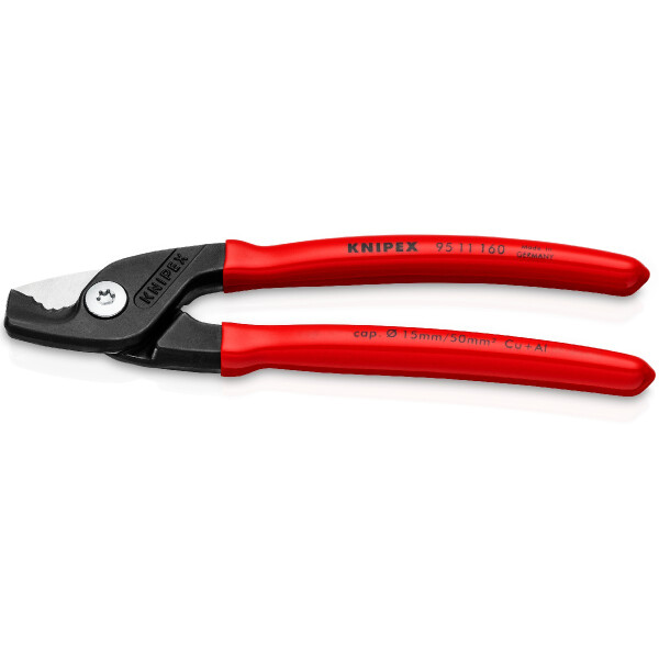 KNIPEX 95 11 160 StepCut® Kabelschere mit Kunststoff überzogen brüniert 160 mm