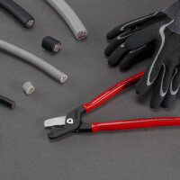 KNIPEX 95 11 225 SB StepCut® XL Kabelschere mit Stufenschnitt mit Kunststoff überzogen brüniert 225 mm