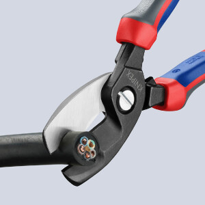 KNIPEX 95 12 200 SB Kabelschere mit Doppelschneide mit Comfort-Griffen brüniert 200 mm
