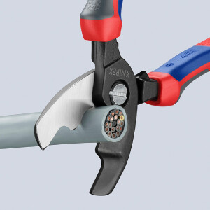 KNIPEX 95 12 200 SB Kabelschere mit Doppelschneide mit Comfort-Griffen brüniert 200 mm