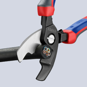 KNIPEX 95 12 200 SB Kabelschere mit Doppelschneide mit Comfort-Griffen brüniert 200 mm