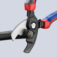 KNIPEX 95 12 200 SB Kabelschere mit Doppelschneide mit Comfort-Griffen brüniert 200 mm