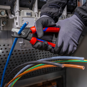 KNIPEX 95 12 225 StepCut® XL Kabelschere mit Stufenschnitt mit Comfort-Griffen brüniert 225 mm