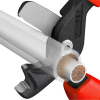 KNIPEX 95 12 225 StepCut® XL Kabelschere mit Stufenschnitt mit Comfort-Griffen brüniert 225 mm