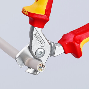 KNIPEX 95 16 160 SB StepCut® Kabelschere isoliert mit Mehrkomponenten-Hüllen, VDE-geprüft verchromt 160 mm