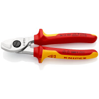 KNIPEX 95 16 165 SB Kabelschere isoliert mit Mehrkomponenten-Hüllen, VDE-geprüft verchromt 165 mm