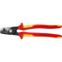 KNIPEX 95 18 225 SB StepCut® XL Kabelschere mit Stufenschnitt isolierender Mehrkomponenten-Griff, VDE-geprüft brüniert 225 mm