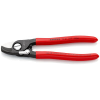 KNIPEX 95 21 165 SB Kabelschere mit Öffnungsfeder mit Kunststoff überzogen brüniert 165 mm