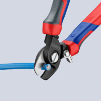 KNIPEX 95 22 165 Kabelschere mit Öffnungsfeder mit Comfort-Griffen brüniert 165 mm
