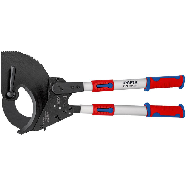 KNIPEX 95 32 100 Kabelschneider (Ratschenprinzip) mit Teleskopschenkeln mit Mehrkomponenten-Hüllen 680 mm