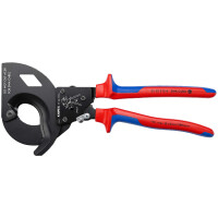 KNIPEX 95 32 315 A Kabelschneider (Ratschenprinzip) für stahlarmierte Kabel (SWA-Kabel) mit Mehrkomponenten-Hüllen schwarz lackiert 315 mm