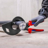 KNIPEX 95 32 320 Kabelschneider (Ratschenprinzip, Dreigang) mit Mehrkomponenten-Hüllen schwarz atramentiert 320 mm