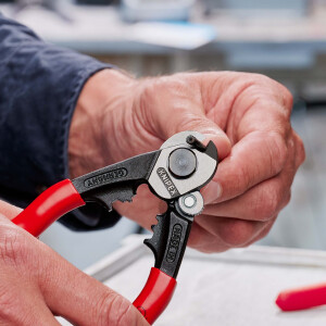 KNIPEX 95 61 190 Drahtseilschere geschmiedet mit Kunststoff überzogen 190 mm