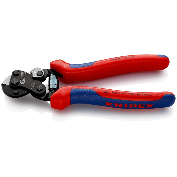 KNIPEX 95 62 160 TC Drahtseilschere für Reifencord mit Mehrkomponenten-Hüllen brüniert 160 mm