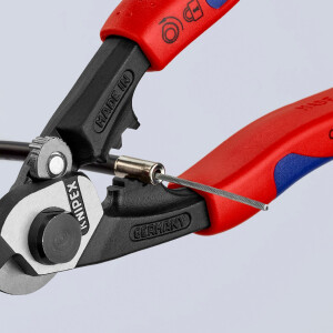 KNIPEX 95 62 190 Drahtseilschere geschmiedet mit Mehrkomponenten-Hüllen 190 mm