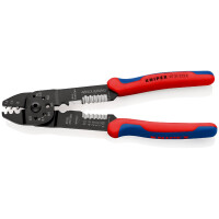 KNIPEX 97 21 215 C Crimpzange mit Mehrkomponenten-Hüllen schwarz lackiert 230 mm