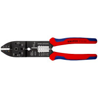KNIPEX 97 21 215 Crimpzange mit Mehrkomponenten-Hüllen schwarz lackiert 230 mm