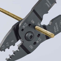 KNIPEX 97 21 215 Crimpzange mit Mehrkomponenten-Hüllen schwarz lackiert 230 mm