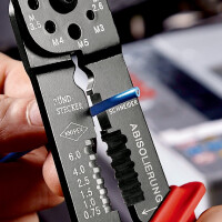 KNIPEX 97 22 240 SB Crimpzange mit Mehrkomponenten-Hüllen schwarz lackiert 240 mm