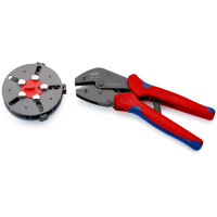 KNIPEX 97 33 01 MultiCrimp® Crimpzange mit Wechselmagazin mit Mehrkomponenten-Hüllen brüniert 250 mm