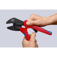 KNIPEX 97 33 01 MultiCrimp® Crimpzange mit Wechselmagazin mit Mehrkomponenten-Hüllen brüniert 250 mm