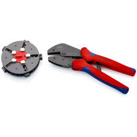 KNIPEX 97 33 02 MultiCrimp® Crimpzange mit Wechselmagazin mit Mehrkomponenten-Hüllen brüniert 250 mm