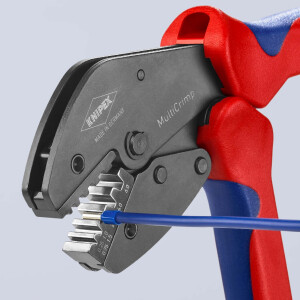 KNIPEX 97 33 03 MultiCrimp® Crimpzange mit Wechselmagazin mit Mehrkomponenten-Hüllen brüniert 250 mm