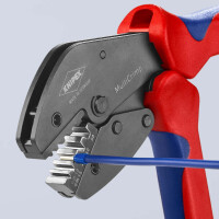 KNIPEX 97 33 03 MultiCrimp® Crimpzange mit Wechselmagazin mit Mehrkomponenten-Hüllen brüniert 250 mm