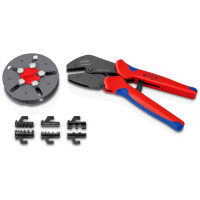 KNIPEX 97 33 03 MultiCrimp® Crimpzange mit Wechselmagazin mit Mehrkomponenten-Hüllen brüniert 250 mm