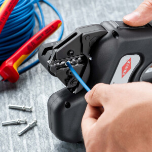 KNIPEX 97 43 E eCrimp Elektromechanische Crimp-Systemzange für auswechselbare Crimpeinsätze 270 mm