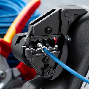 KNIPEX 97 43 E eCrimp Elektromechanische Crimp-Systemzange für auswechselbare Crimpeinsätze 270 mm