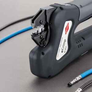 KNIPEX 97 43 E eCrimp Elektromechanische Crimp-Systemzange für auswechselbare Crimpeinsätze 270 mm