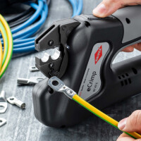 KNIPEX 97 43 E eCrimp Elektromechanische Crimp-Systemzange für auswechselbare Crimpeinsätze 270 mm