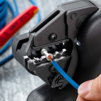 KNIPEX 97 43 E eCrimp Elektromechanische Crimp-Systemzange für auswechselbare Crimpeinsätze 270 mm