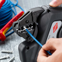 KNIPEX 97 43 E eCrimp Elektromechanische Crimp-Systemzange für auswechselbare Crimpeinsätze 270 mm