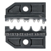 KNIPEX 97 49 14 Crimpeinsatz für unisolierte Rohr- und Quetschkabelschuhe sowie unisolierte Stoß- und Quetschverbinder nach DIN 46341