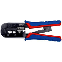 KNIPEX 97 51 10 Crimpzange für Westernstecker mit Mehrkomponenten-Hüllen brüniert 190 mm