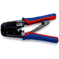 KNIPEX 97 51 10 Crimpzange für Westernstecker mit Mehrkomponenten-Hüllen brüniert 190 mm