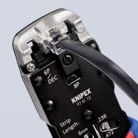 KNIPEX 97 51 12 Crimpzange für Westernstecker mit Mehrkomponenten-Hüllen brüniert 200 mm