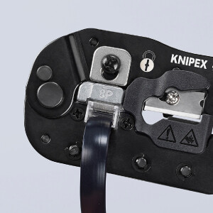 KNIPEX 97 51 13 SB Crimpzange für RJ45-Westernstecker mit Mehrkomponenten-Hüllen brüniert 190 mm
