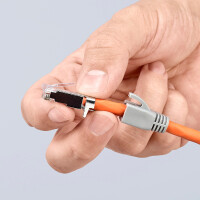 KNIPEX 97 51 13 SB Crimpzange für RJ45-Westernstecker mit Mehrkomponenten-Hüllen brüniert 190 mm