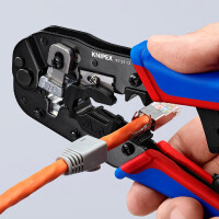 KNIPEX 97 51 13 SB Crimpzange für RJ45-Westernstecker mit Mehrkomponenten-Hüllen brüniert 190 mm